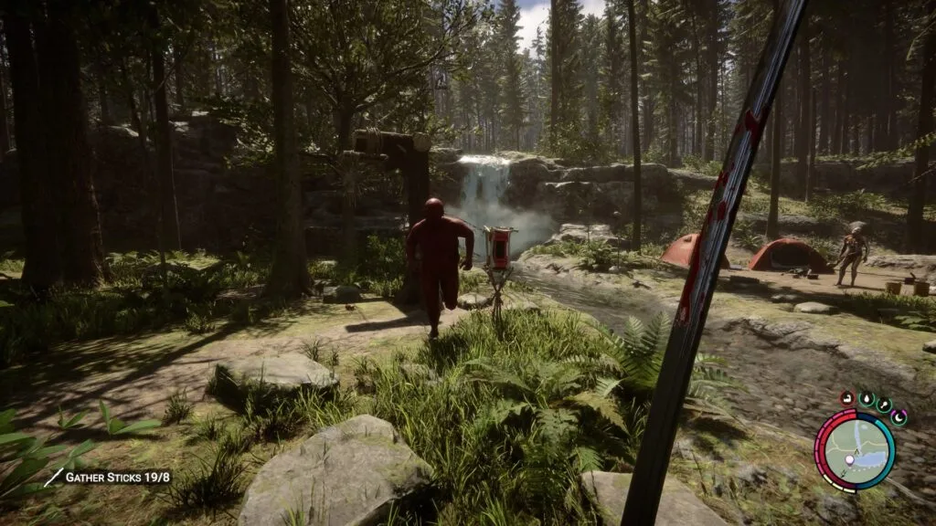 An Enemy Triggering the Silent Alarm Trap in Sons Of The Forest