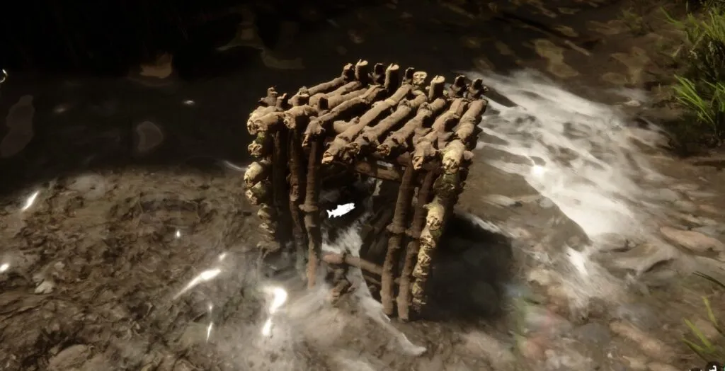 The Fish Trap Deployed in a River in Sons Of The Forest