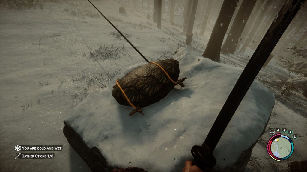 The Spring Trap Deployed on a Rock in Sons Of The Forest