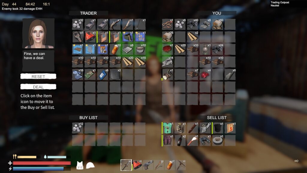Selling Spare Resources and Equipment can be Profitable in Sunkenland