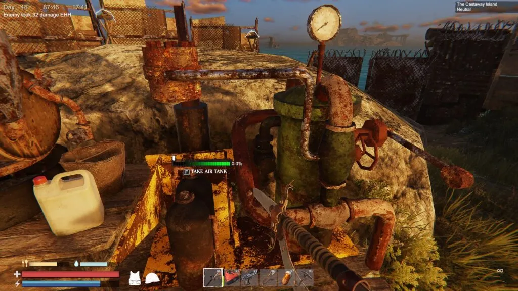 Re-filling a Spare Air Tank in Sunkenland
