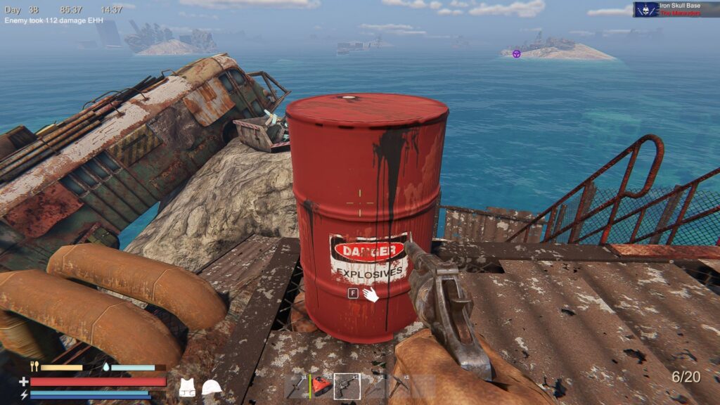 Looting a Chemical Barrel in Sunkenland