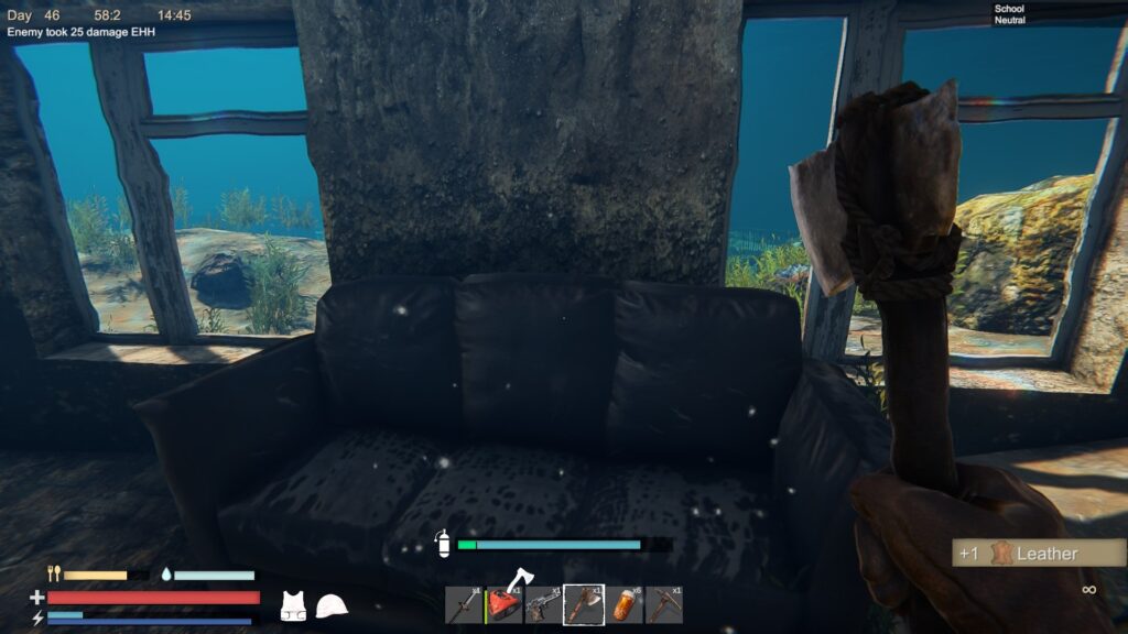 Harvesting a Leather Couch for Resources