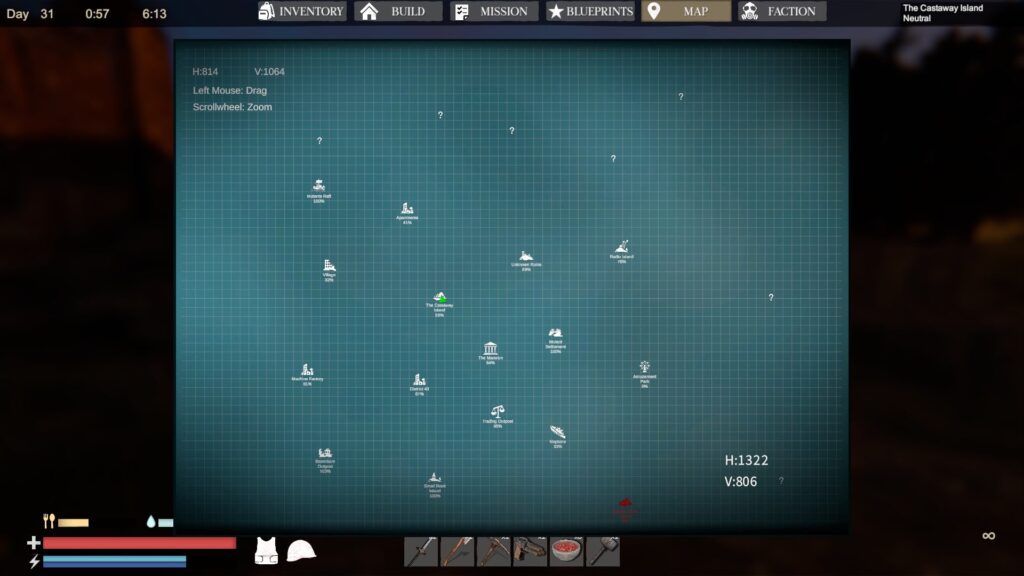 The In-game Map in Sunkenland