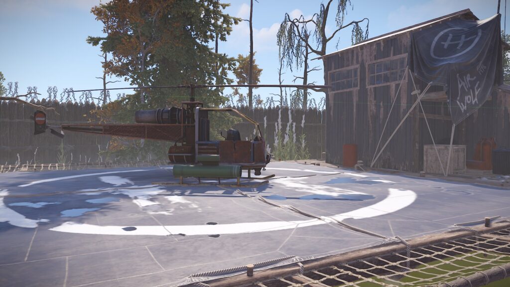 Purchased Attack Helicopter at the Air Wolf Vendor at Bandit Camp
