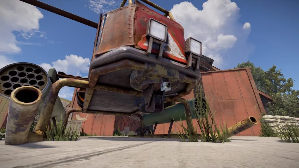 A Close Up of the Chin Turret with M249 Equipped