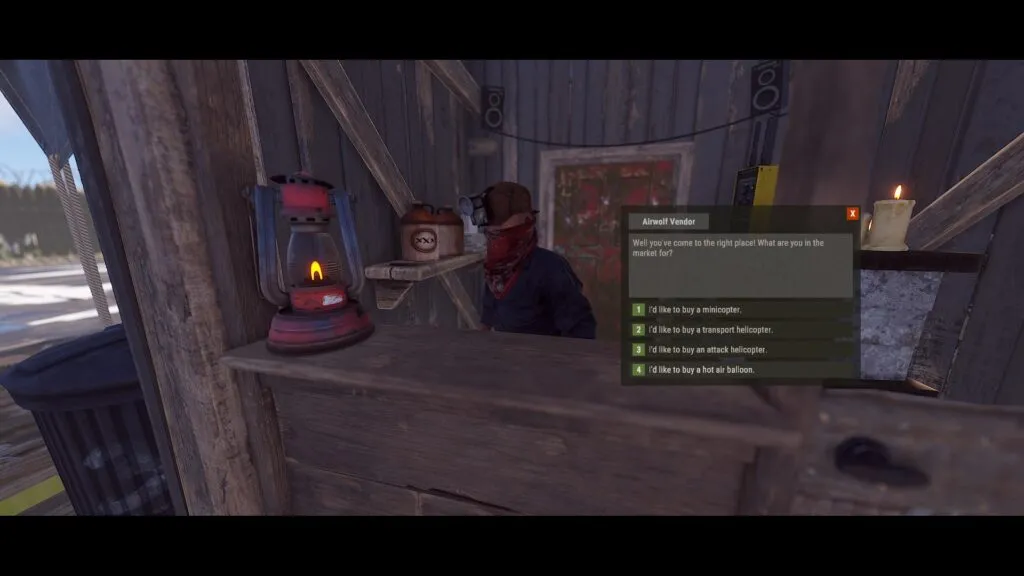 The Air Wolf Vendor at Bandit Camp