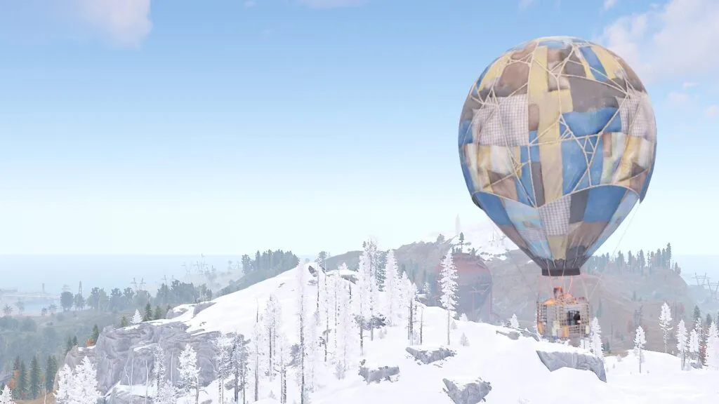 A Hot Air Balloon Floating Through the Sky in RUST
