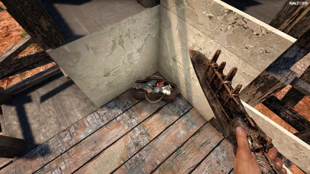 Searching a Weapon Bag for Parts in 7 Days to Die