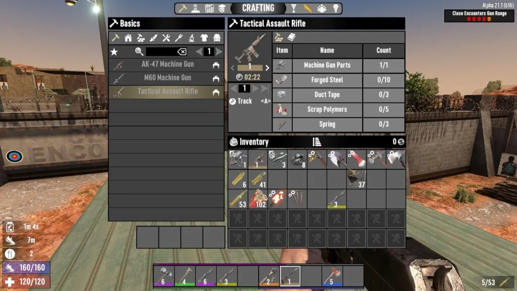 The Tactical Assault Rifle Crafting Recipe in 7 Days to Die