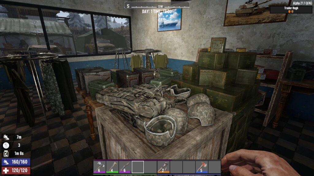 Searching a Gun Shop for Parts in 7 Days to Die