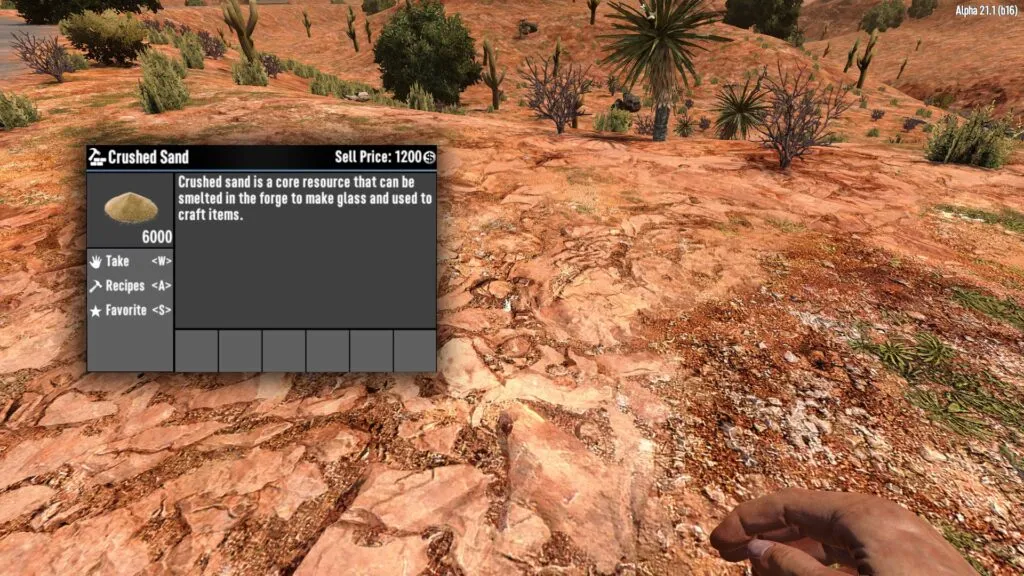 7 Days to Die player walking through an arid desert