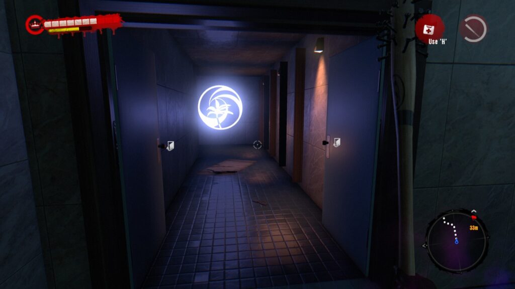 In-game Graphic Screenshot 3, looking down a lit hallway