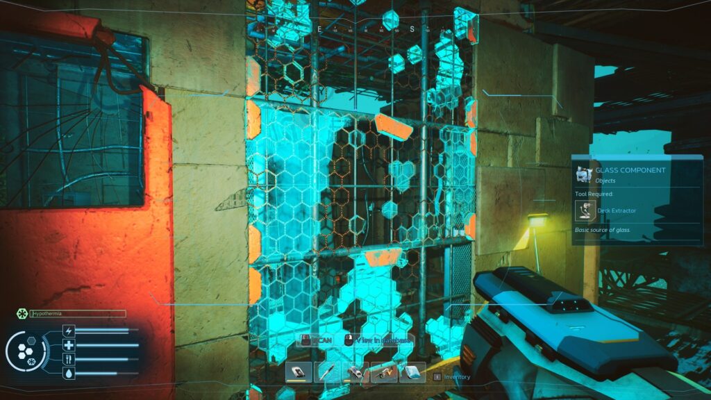 Locating Glass Components at a Landing Site in Forever Skies