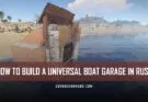 The outside of a universal boat garage in RUST