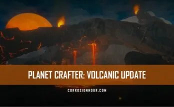 the cover image for the Planet Crafter Volcanic Update patch notes and features