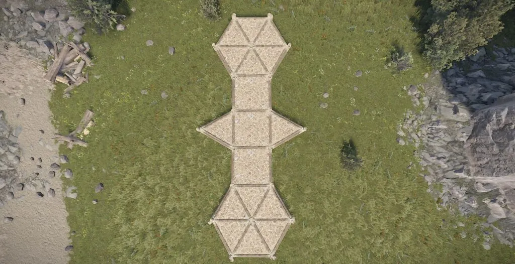 An overhead view of the Minicopter garage footprint