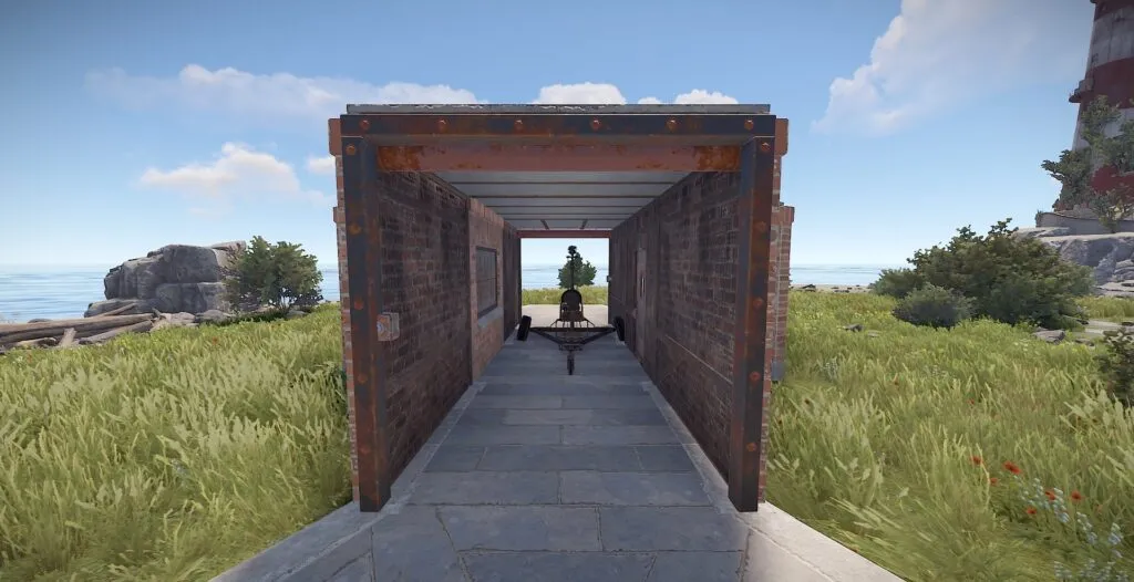 An inside view of the completed Minicopter garage.