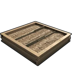 a large planting bed made of iron I-beams in the game Rust