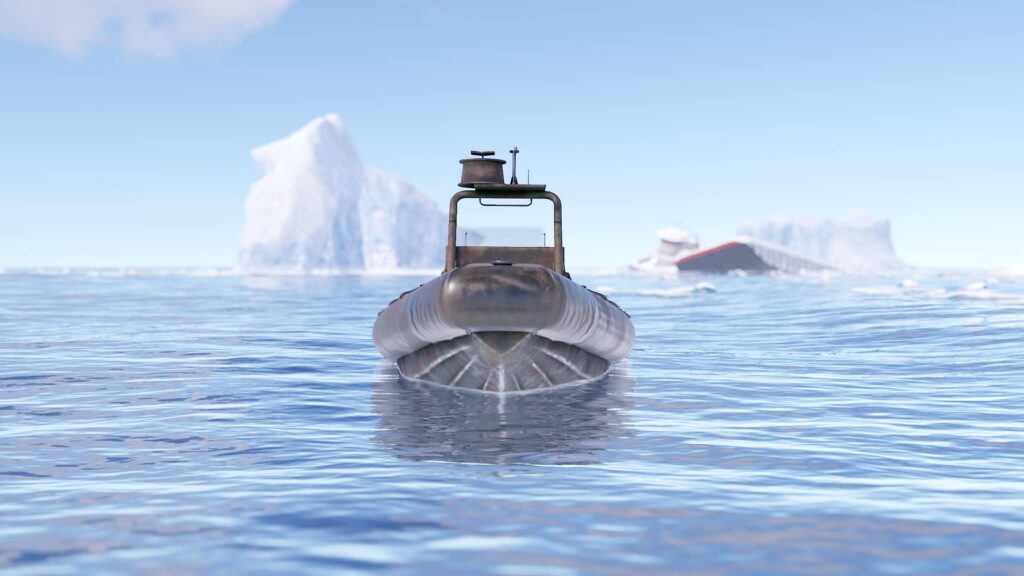 Front view of the RHIB