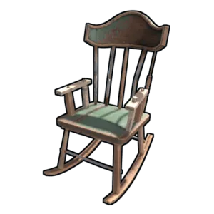 a green-colored rocking chair in the game Rust