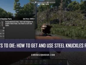 A player punching a zombie in the face with Steel Knuckles in 7 Days to Die