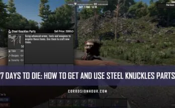 A player punching a zombie in the face with Steel Knuckles in 7 Days to Die