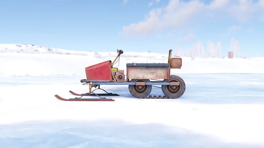 Left-side view of the Snowmobile