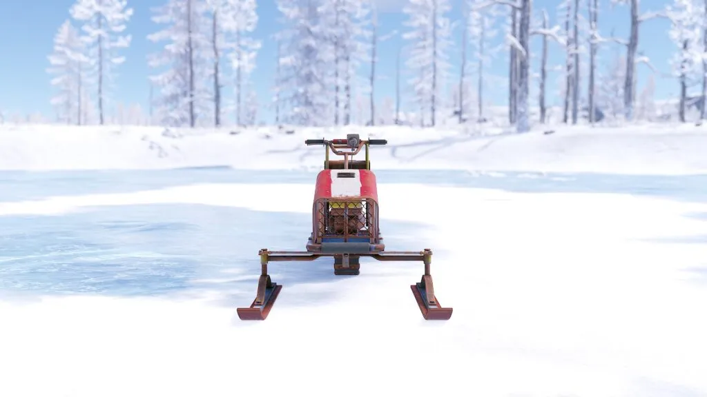 Front-side view of the Snowmobile