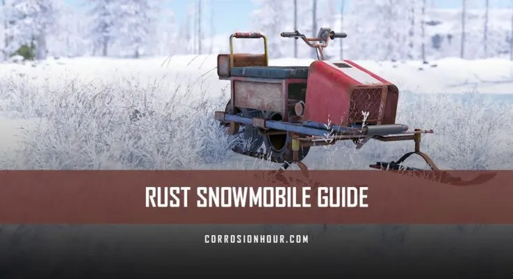 A snowmobile in the arctic biome in RUST