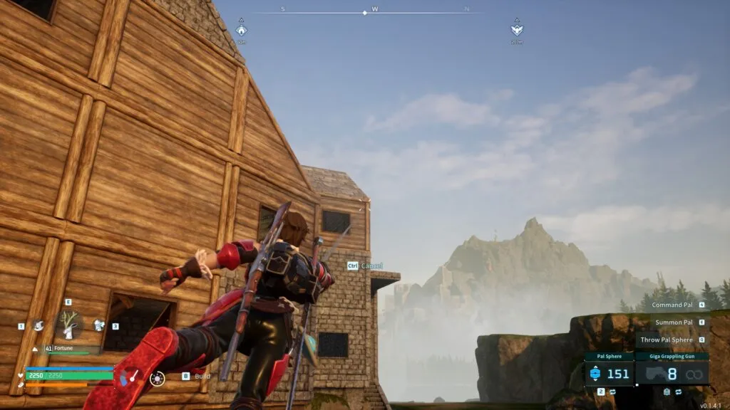 Zipping up a building with a grappling gun