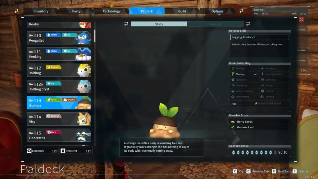 Gumoss has a helpful Logging Assistance Partner Skill