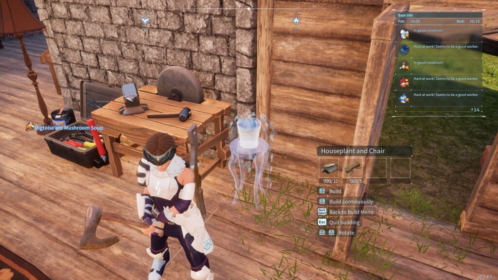Placing a houseplant inside the base