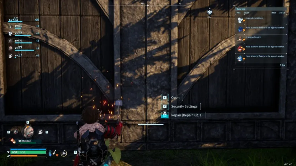 Repairing a damaged gate after a raid