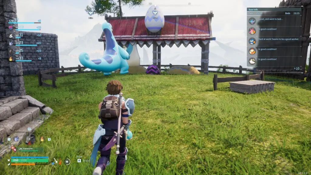 Picking up new eggs from a breeding farm