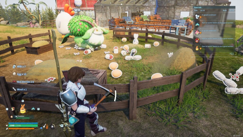 Lots of items produced by farming