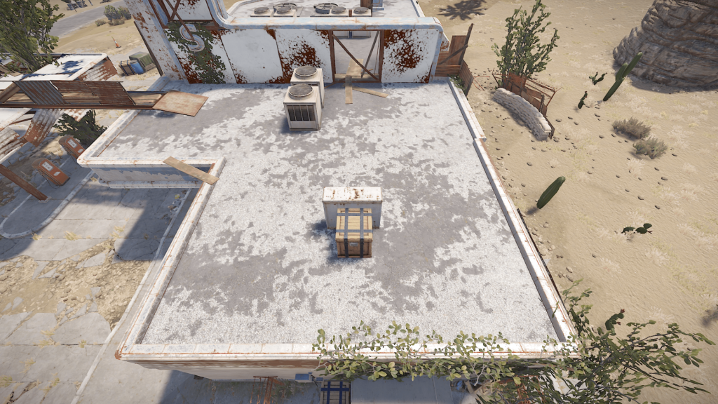 Loot crates and a small bridge on the roof