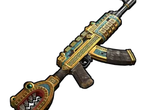 an icon of a decorative, jungle-themed assault rifle from the game RUST
