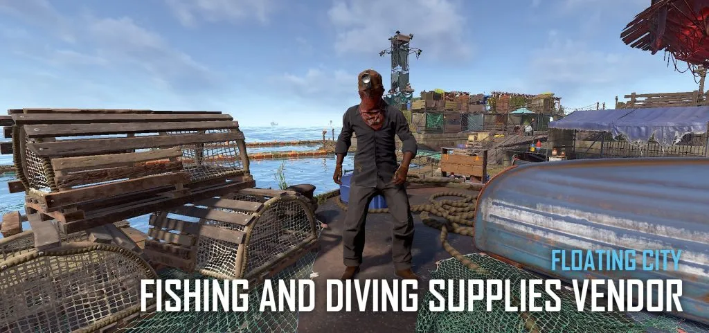 RUST's Floating City Fishing and Diving Supplies Vendor