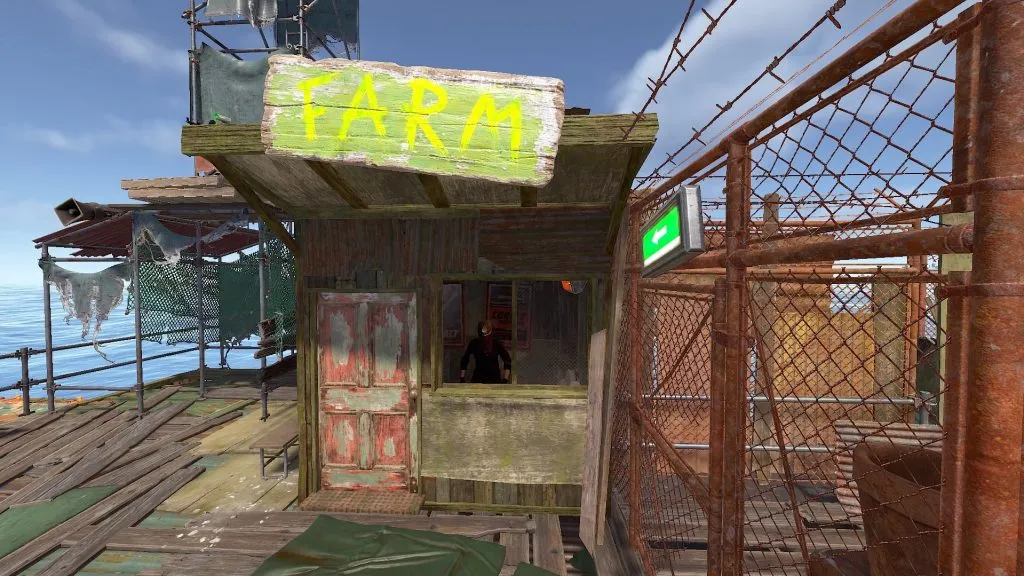 RUST's Floating City Farm Stand Entrance