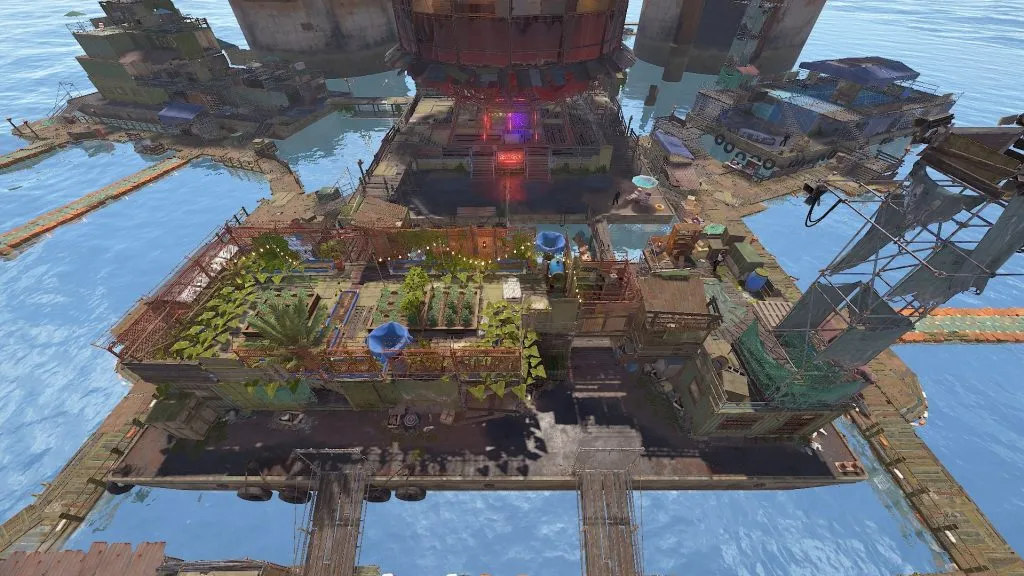 Overhead View of the Floating City's Farming Barge