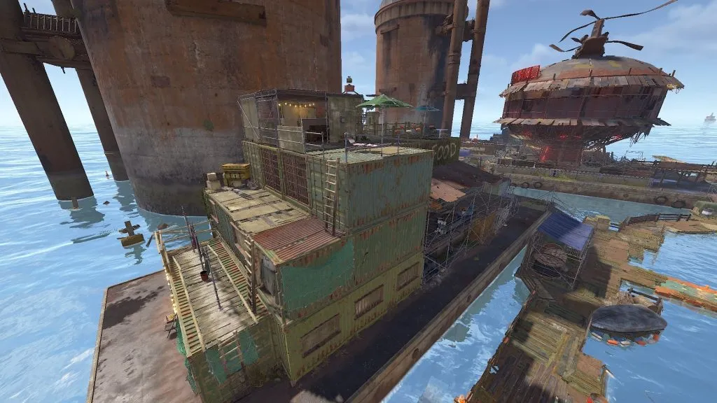 Rear Side View of the Food Barge