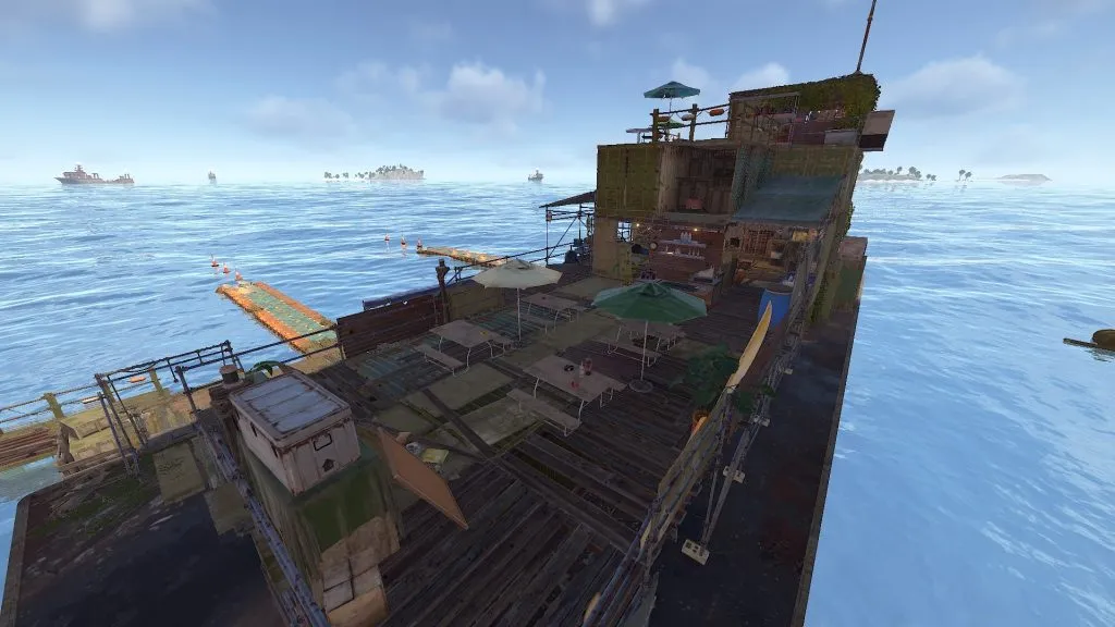 Overhead View of the Rear Side of the Food Barge