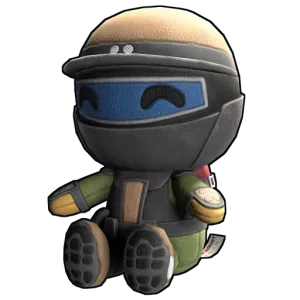an icon of a green heavy scientist plushie from the game RUST