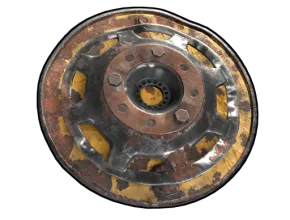 an icon of a rusty shield from the game RUST