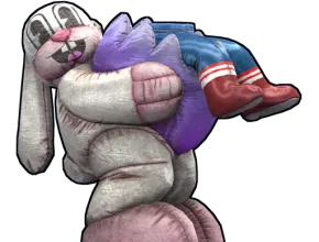an icon of a white bunny inflatable costume from the game RUST