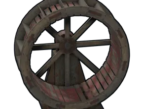 an icon of a wooden water wheel from the game RUST