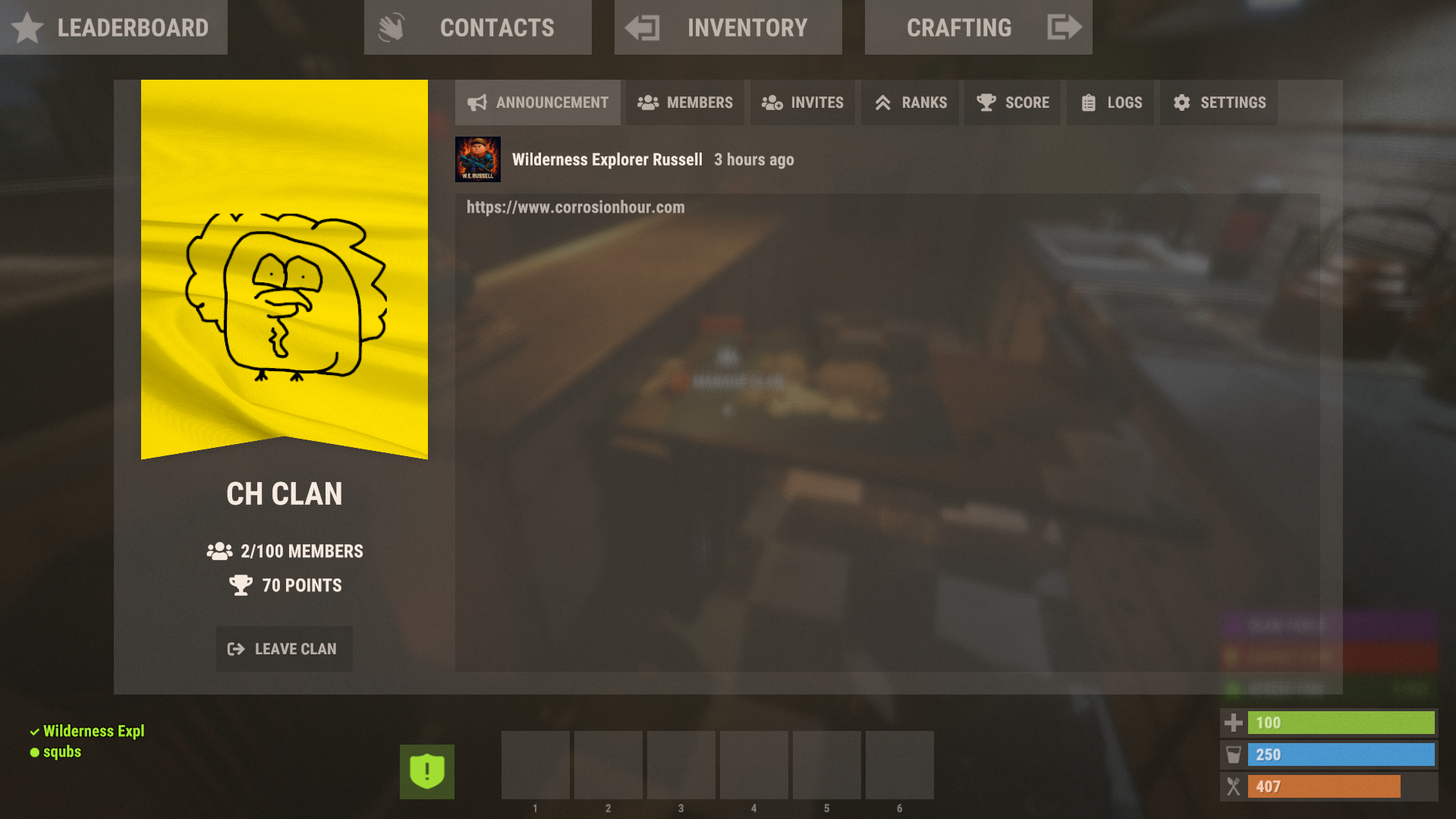 Ot Rust Clan RUST Clan System Guide - Corrosion Hour