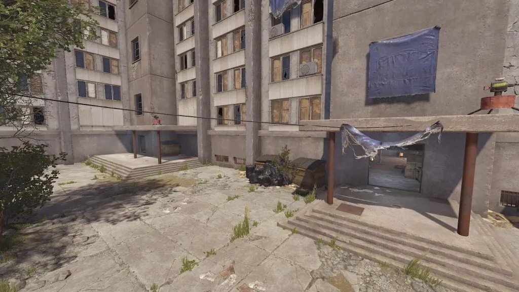 Partially Empty Building Front Entrance