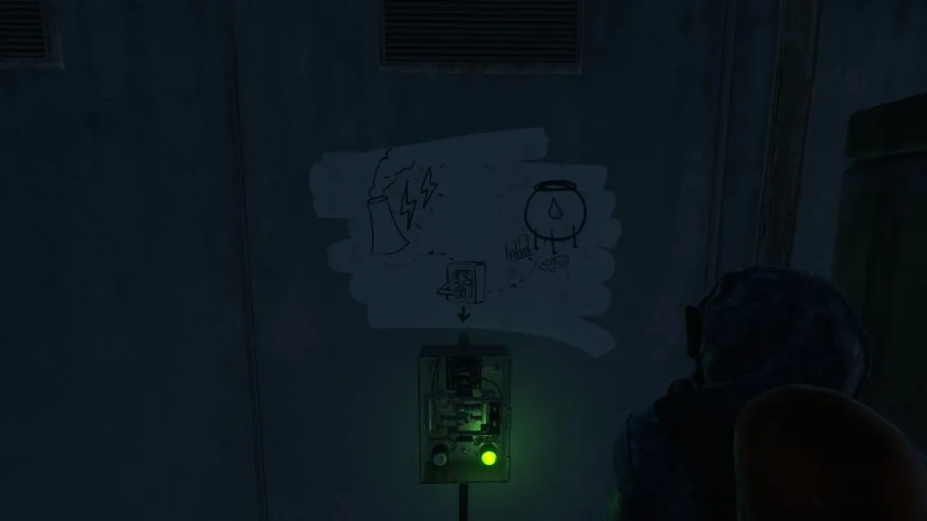 Viewing a Drawing on the Wall